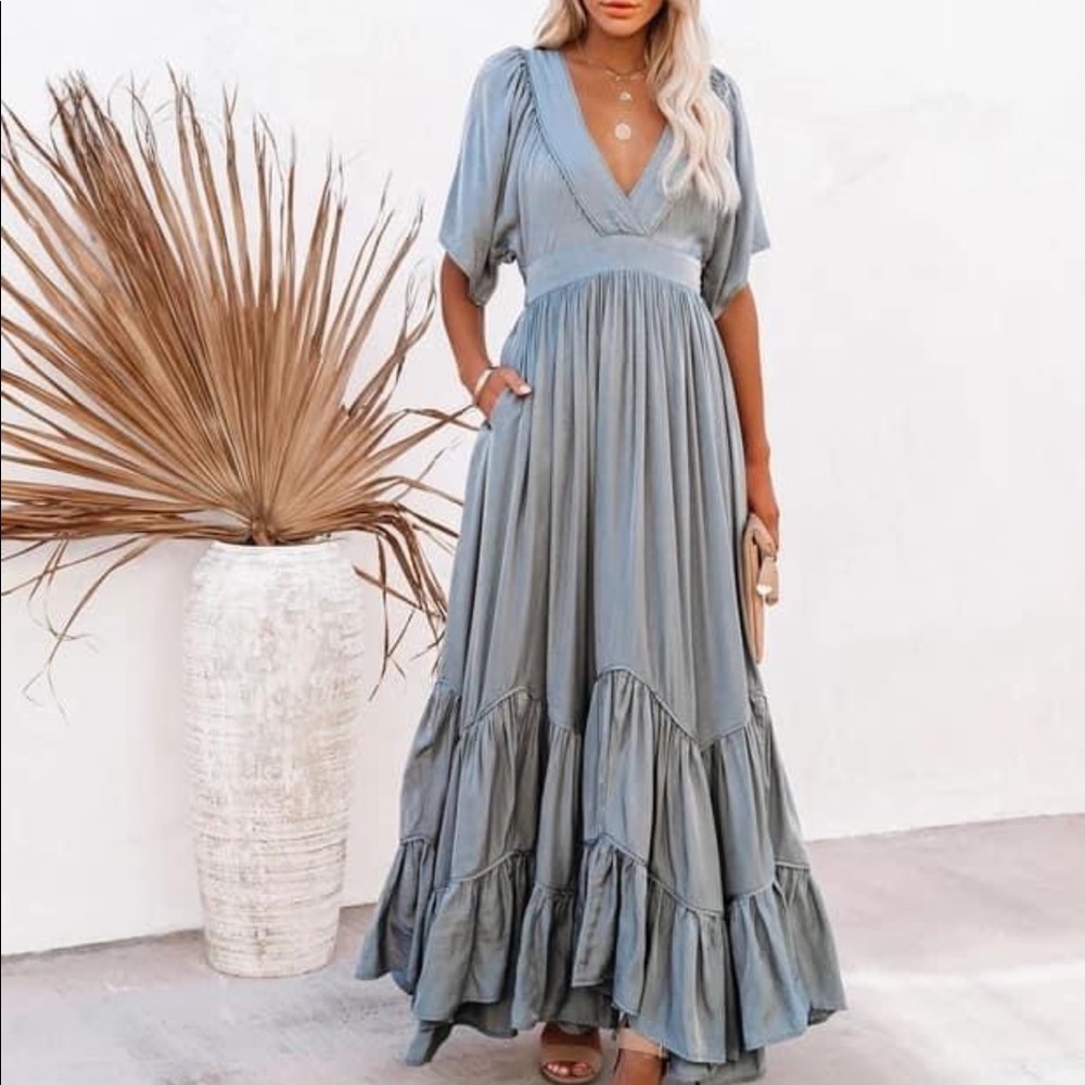 ISO ISO ISO! Vici Seafoam Season Tiered Maxi Dress
